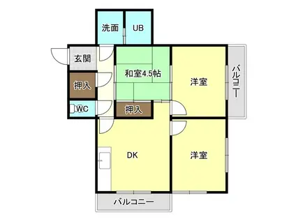 サンセットビレッジ(3DK/1階)の間取り写真