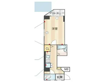 AMAVEL羽田空港(1K/2階)の間取り写真