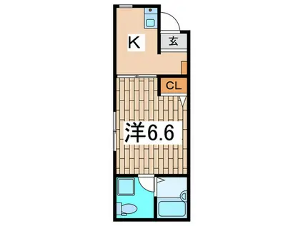 ウィンパーさがみ野(1K/2階)の間取り写真