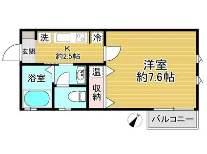 サンメゾン(1K/2階)の間取り写真