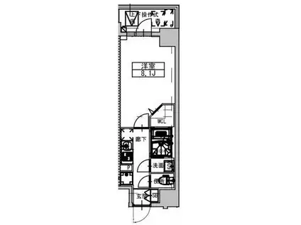 ミラージュパレス大阪ドームPROSPER(1K/2階)の間取り写真