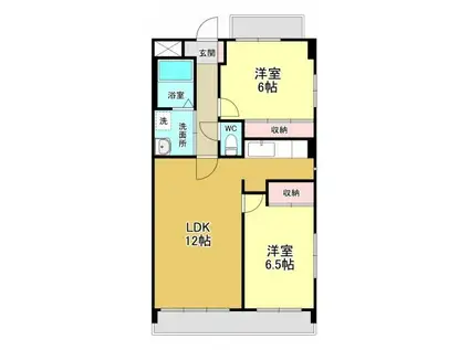 プランドール笠取(2LDK/3階)の間取り写真