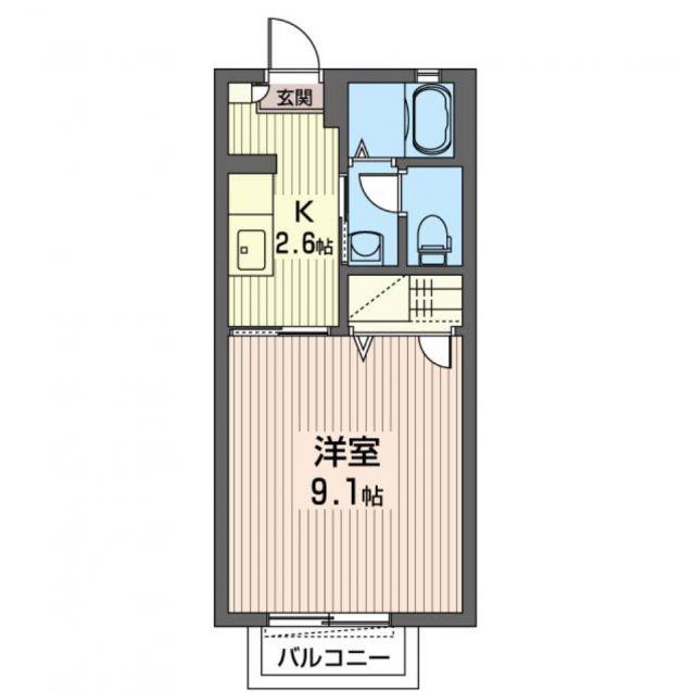 オレンジヒルズA(1K/1階)の間取り写真