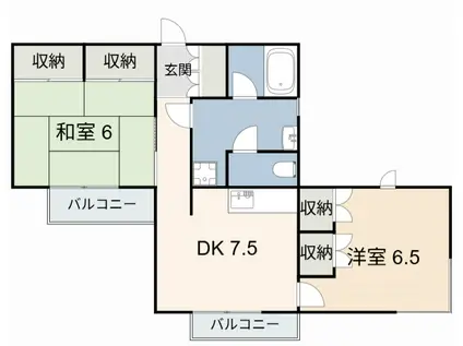 アートヴィラ(2DK/5階)の間取り写真