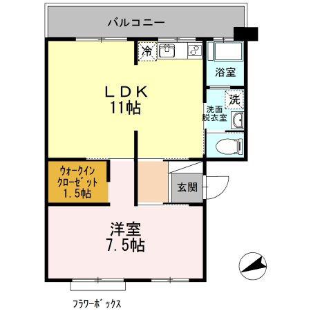 アーバン宮地(1LDK/2階)の間取り写真