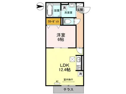 LAMAISONDECERISIER(1LDK/2階)の間取り写真