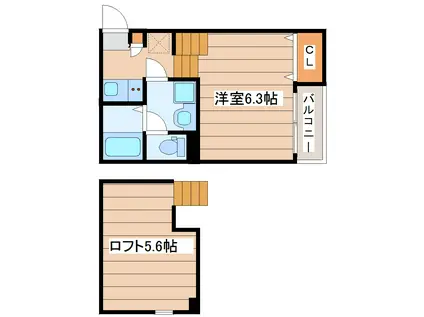 リラ・ウレシパ(1K/2階)の間取り写真