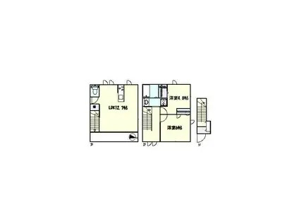 VILLA SYMBIOSE三軒茶屋(2LDK/2階)の間取り写真