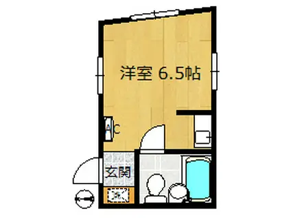 ハイツ海神(ワンルーム/1階)の間取り写真