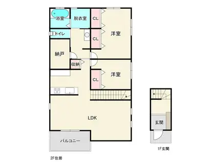 原水969-78(2LDK/2階)の間取り写真