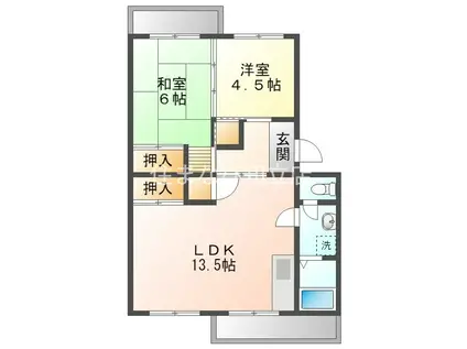 メゾン江坂(2LDK/2階)の間取り写真
