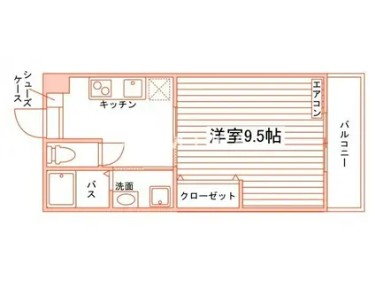 アーバンテラス春日町(1K/3階)の間取り写真