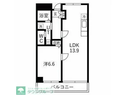 グレイスビル(1LDK/2階)の間取り写真