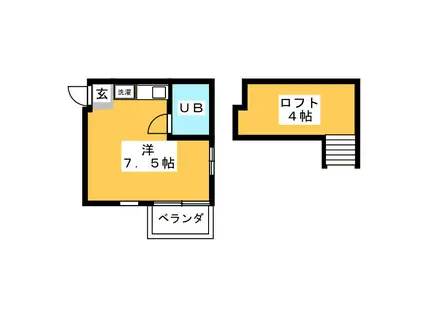 J‐パレス栗原(ワンルーム/2階)の間取り写真