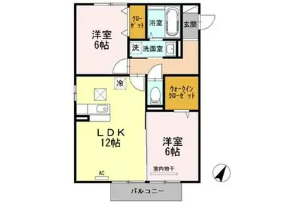 サンメゾン下郡II(2LDK/2階)の間取り写真