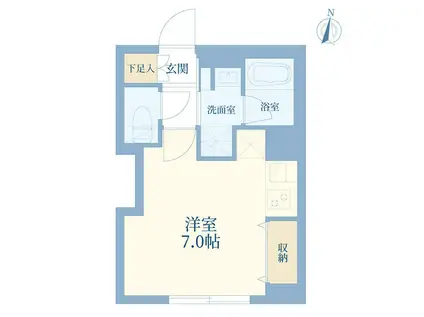 ウェルスクエア西大井(ワンルーム/1階)の間取り写真