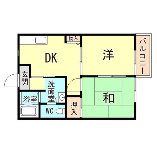 セントポーリア鴻池(2DK/2階)の間取り写真