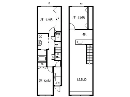 ATEENA3・23(3LDK/2階)の間取り写真