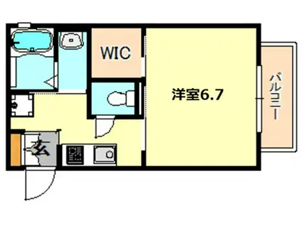 シャーメゾン芦屋(1K/2階)の間取り写真
