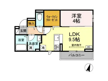 サニーガーデン(1LDK/2階)の間取り写真