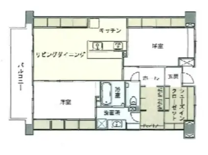 AMUKAS(2SLDK/1階)の間取り写真