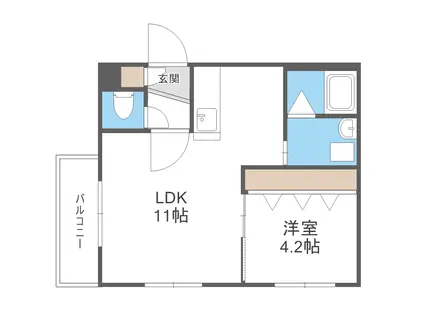 マルツォ(1LDK/4階)の間取り写真