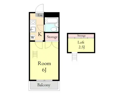 コーポラスカイトA(1K/1階)の間取り写真
