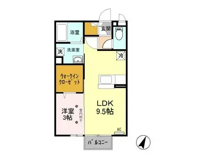 PREMIER(1LDK/2階)の間取り写真