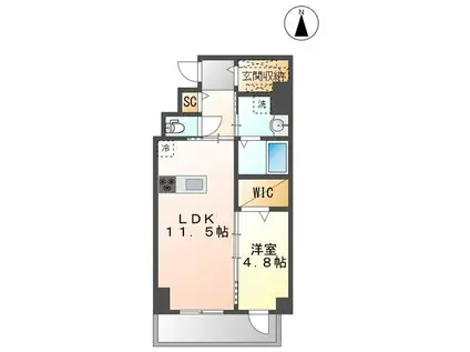 CIEL DE 金山(1LDK/9階)の間取り写真
