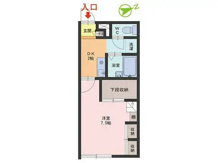 ESPOIRII(1DK/1階)の間取り写真