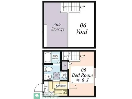 L ETE ELEGANCEII(1K/1階)の間取り写真