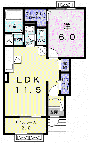 メゾン アルモニー(1LDK/1階)の間取り写真