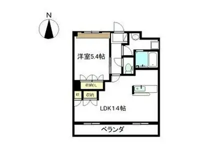 ブライトネス(1LDK/2階)の間取り写真