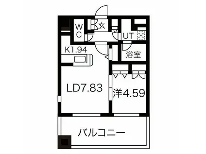 レガーロ美術館通(1LDK/7階)の間取り写真