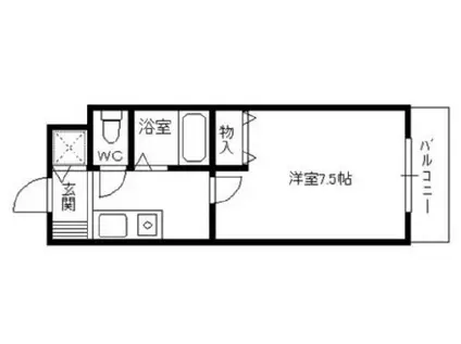 ライフ石町(1K/3階)の間取り写真