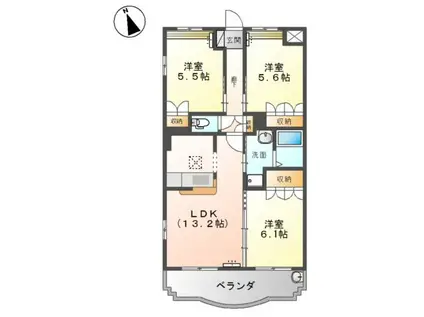 スターマンション神田(3LDK/1階)の間取り写真