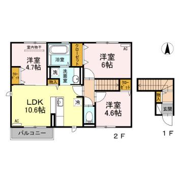 フィオレ(3LDK/2階)の間取り写真