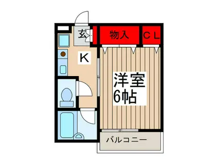 ハウスオータム(1K/2階)の間取り写真