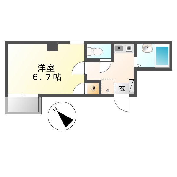 シャトー村瀬千代田(1K/5階)の間取り写真