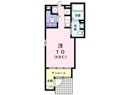 レガーロ(ワンルーム/1階)の間取り写真