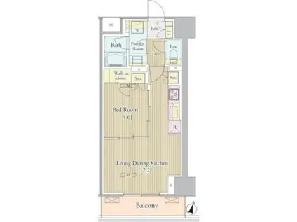 ヴェルデュール高田馬場(1LDK/4階)の間取り写真