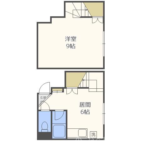 パルコート平岸411(1DK/1階)の間取り写真