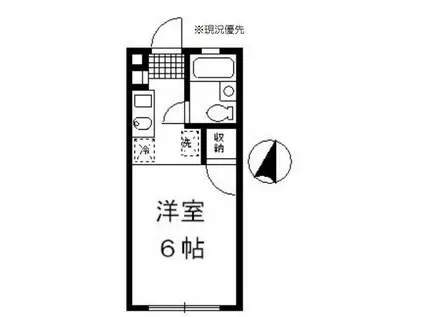 リジエール(ワンルーム/2階)の間取り写真