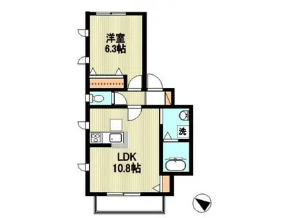 ペアリーフ(1LDK/2階)の間取り写真