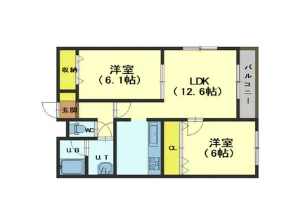 レジディア新大阪(1K/11階)の間取り写真