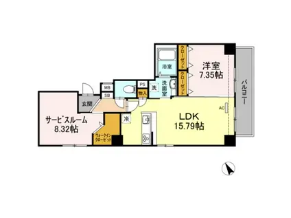 ル・ポートI(2LDK/1階)の間取り写真