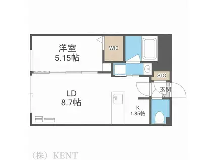 シエル琴似(1LDK/4階)の間取り写真