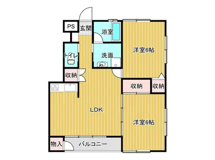 メゾンドール向山(2LDK/1階)の間取り写真