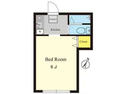 モンシェール白楽(1K/2階)の間取り写真