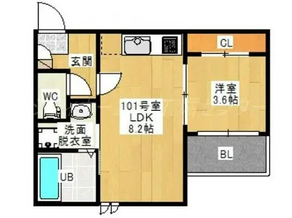 REGALEST ORANGE IV(1LDK/3階)の間取り写真